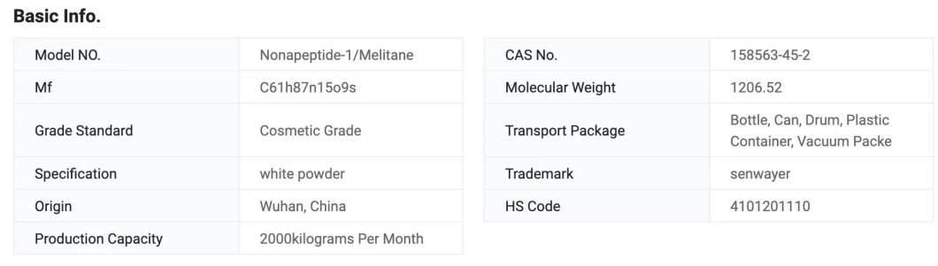 Whitening & Freckle Removing Series Cosmetic Peptide Nonapeptide-1/Melitane CAS. 158563-45-2